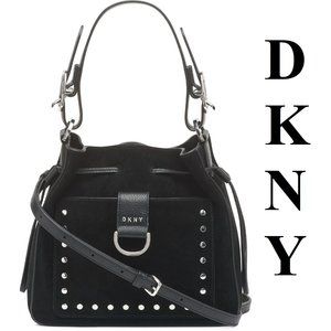 DKNY Suede Studded Moto Shoulder Bag $348